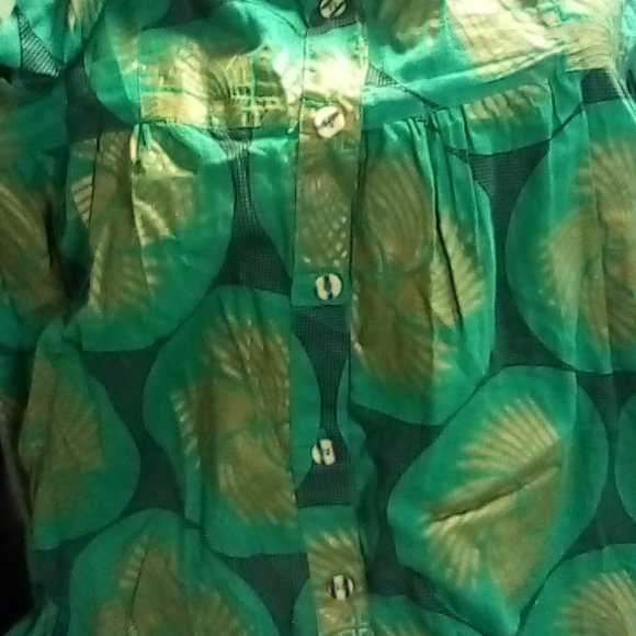 Vintage African dress and matching headband Afro Max brand size 3X Rare green - Picture 2 of 8